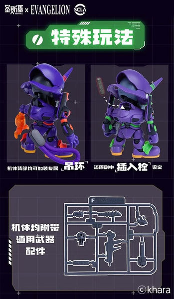 訂貨碼:88595 <訂價$569> #(原盒6pcs)SSK-EVA-01=聖斯基 X 新世紀福音戰士 Q版補完計劃 EVA 超可動拼裝盲盒