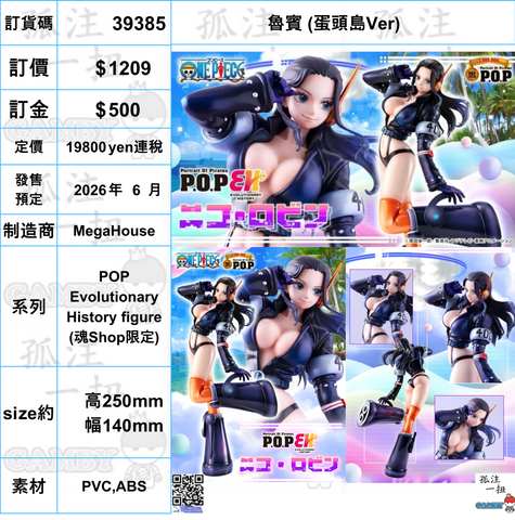 訂貨碼:39385 <訂價$1209> #(免手續費)魯賓 (蛋頭島Ver)=POP Evolutionary History figure (魂Shop限定)