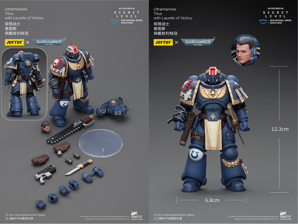 訂貨碼:89168 <訂價$285> #(免手續費)極限戰士 泰圖斯 佩戴勝利桂冠=1/18 Warhammer 40K Action Figure