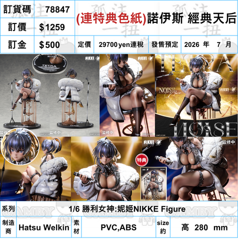訂貨碼:78847 <訂價$1259> #(連特典色紙)諾伊斯 經典天后=1/6 勝利女神:妮姬NIKKE Figure