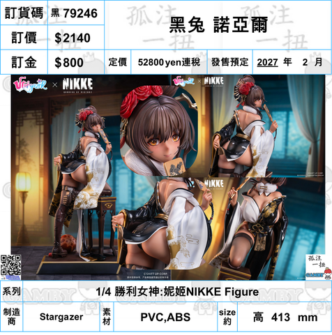 訂貨碼:79246 <訂價$2140> #黑兔 諾亞爾=1/4 勝利女神:妮姬NIKKE Figure