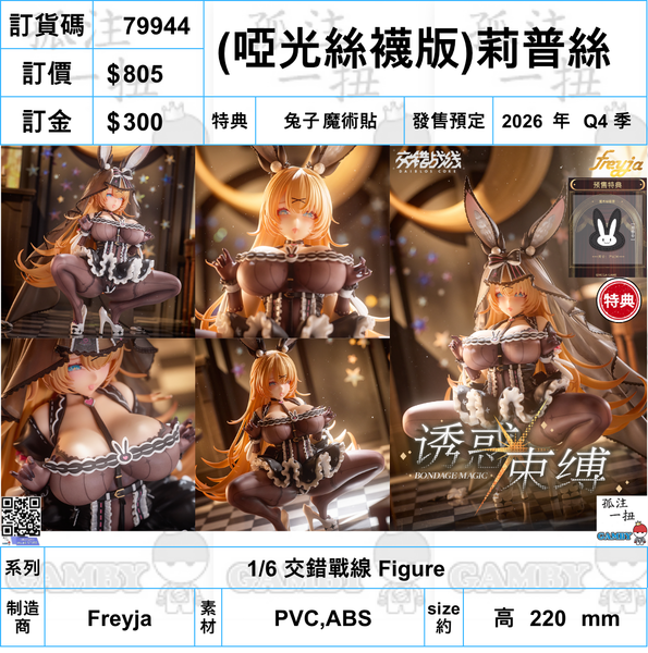 訂貨碼:79944 <訂價$805> #(免手續費)(啞光絲襪版連特典)莉普絲=1/6 交錯戰線 Figure