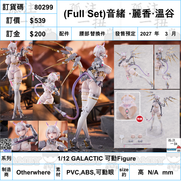 訂貨碼:80299 <訂價$539> #(免手續費)(Full Set)音緒 ·麗香·溫谷=1/12 GALACTIC 可動Figure