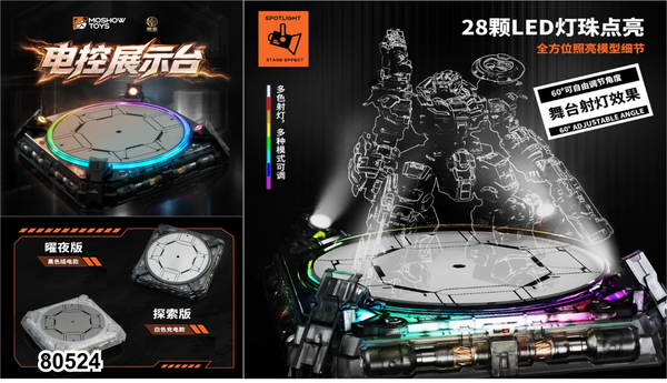 訂貨碼:80524&80525 <訂價$239&269> #(免手續費)電控旋轉展示台=LED燈地台