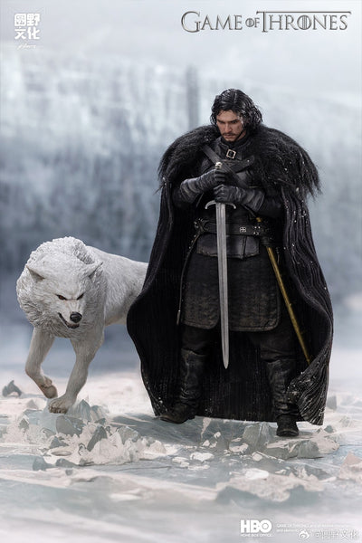 訂貨碼:89891 <訂價$859> #(免手續費)(Full set豪華植髮版)瓊恩·雪諾(Jon Snow)&冰原狼 白靈(Ghost)+雪地套裝=1/12 冰與火之歌:權力遊戲 可動Figure