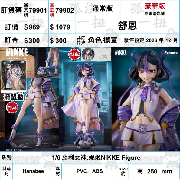 訂貨碼:79901&79902<訂價$969&1079> #(免手續費)舒恩=1/6 勝利女神:妮姬NIKKE Figure