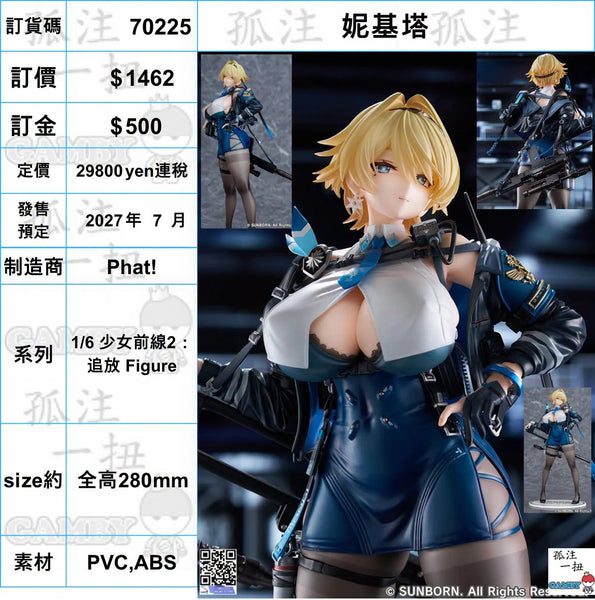 訂貨碼:70225 <訂價$1462> #(免手續費)妮基塔=1/6 少女前線2：追放 Figure