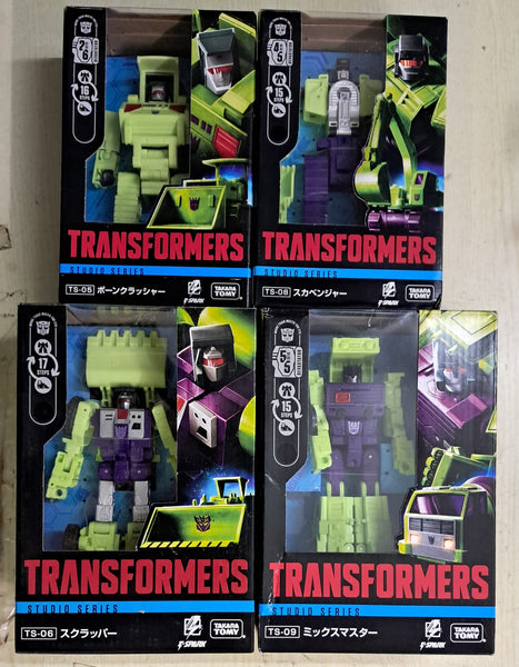 Z(ONLINESALES等通知現貨)No:991915 <Price$750> #TS-09/08/06/05 MixMaster&Scavenger&Scrapper&Bone Crusher=TF Studio Series-TakaraTomy(T-Spark)【現貨 Transformers】4904810991915/991571/991540/991533