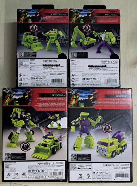 Z(ONLINESALES等通知現貨)No:991915 <Price$750> #TS-09/08/06/05 MixMaster&Scavenger&Scrapper&Bone Crusher=TF Studio Series-TakaraTomy(T-Spark)【現貨 Transformers】4904810991915/991571/991540/991533