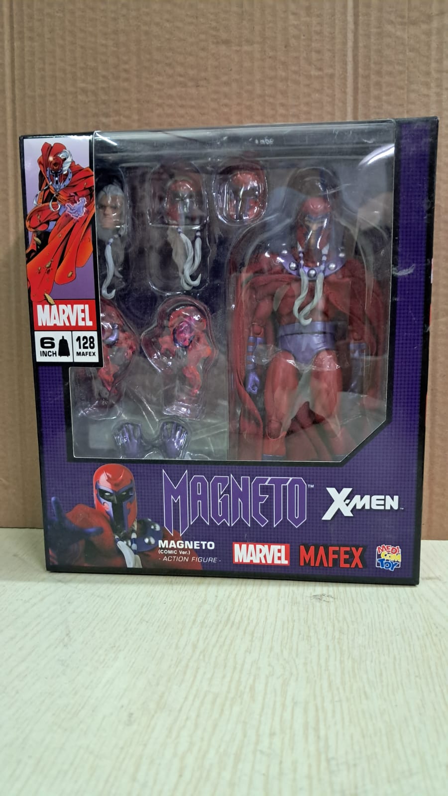 (ONMK114等通知現貨Sales)No:471280 <Price$480> #No.128 磁力王Magneto (Comic Ver)=X-MEN:Age of Apocalypse MAFEX【現貨可動Figure】