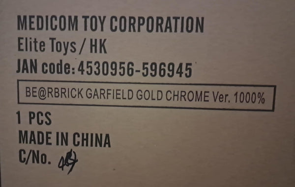 (ONMK114等通知現貨Sales)No:596945 <Price$2980> #Garfield (Gold Chrome Ver) 1000%=Garfield Be@rBrick-Medicom【現貨Be@Rbrick】