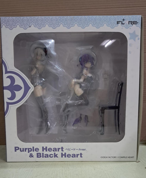 Z(ONLINESALES等通知現貨)No:240726 <Price$1472> #PurpleHeart & BlackHeart (Babydoll Ver)Set=1/7 超次元戰記戰機少女 Figure-Flare【現貨 PVC】