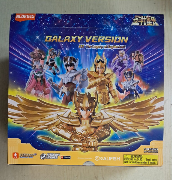 Z(ONLINESALES等通知現貨)No:530681 <Price$349> #(原盒9pcs) 聖鬥士星矢GV01 射手座的托付=布魯可 群星版 聖鬥士星矢 (盲盒)-Blokees【現貨 盒玩】810181530681